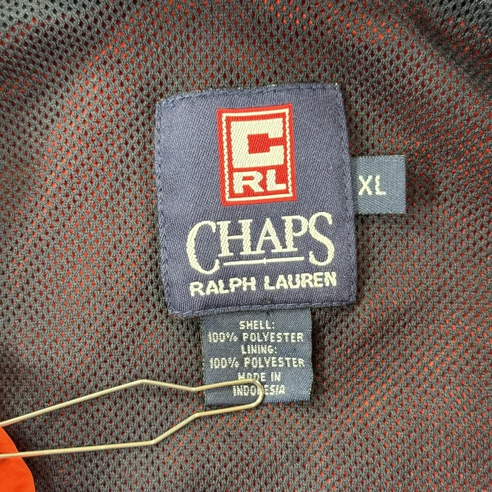 Chaps Ralph Lauren Jacket Mens XL Orange Hooded Windbreaker‎ Outdoor Coat